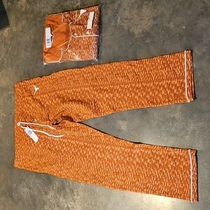 NEW Coordinates Texas Longhorns Inspirational Pajamas Pants & Button Down Top XL